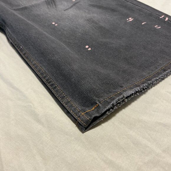 Dark Acne Studios Jean shorts with splatter - Picture 8 of 9